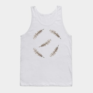 Light White Bird Feathers Tank Top